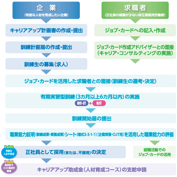 有期実習型訓練の手続きの流れ